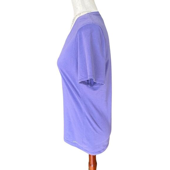 Calvin Klein Performance Quick Dry V-Neck Short Sleeve Top Purple Large - Picture 3 of 8
